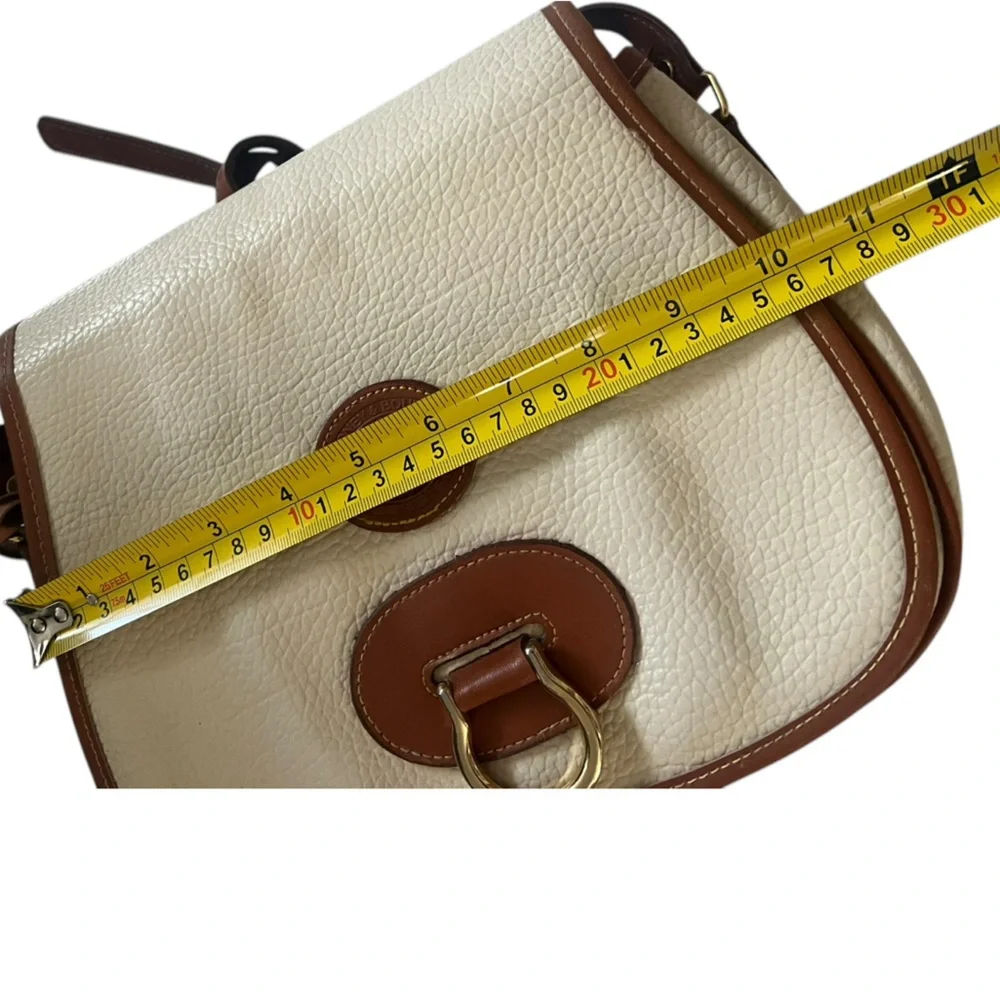 Vintage Dooney & Bourke Small Crossbody Belt Bag Tan/Brown All Weather Leather - Picture 7 of 13